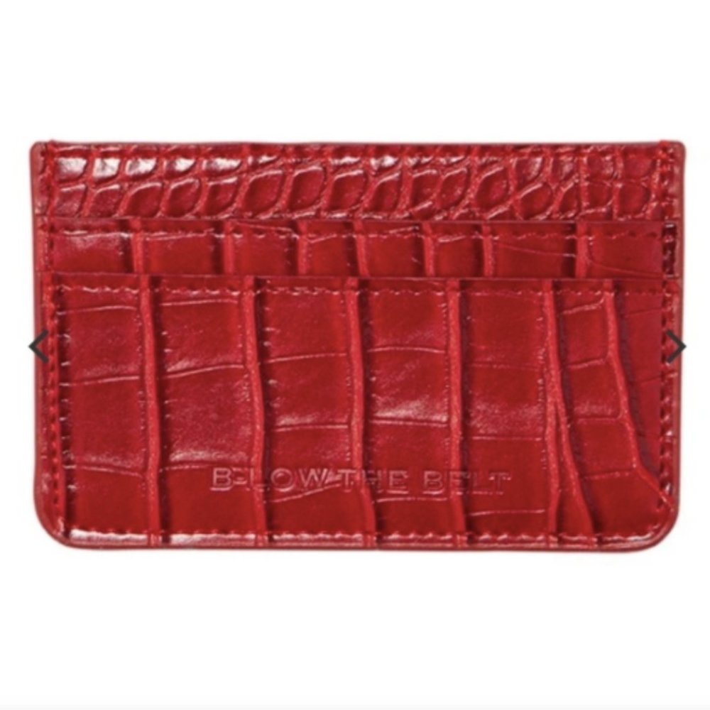 Red Vegan Crocodile Wallet